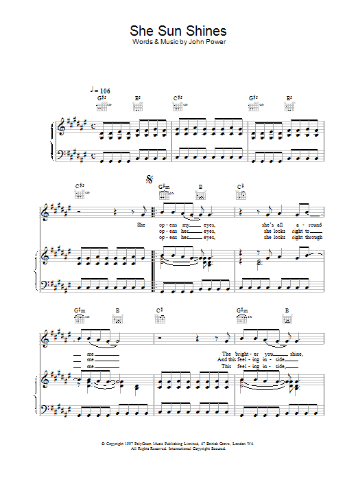 Produktgalerie: Seite 1 von 1 She Sun Shines, Cast, Gesang, Gitarre, Klavier