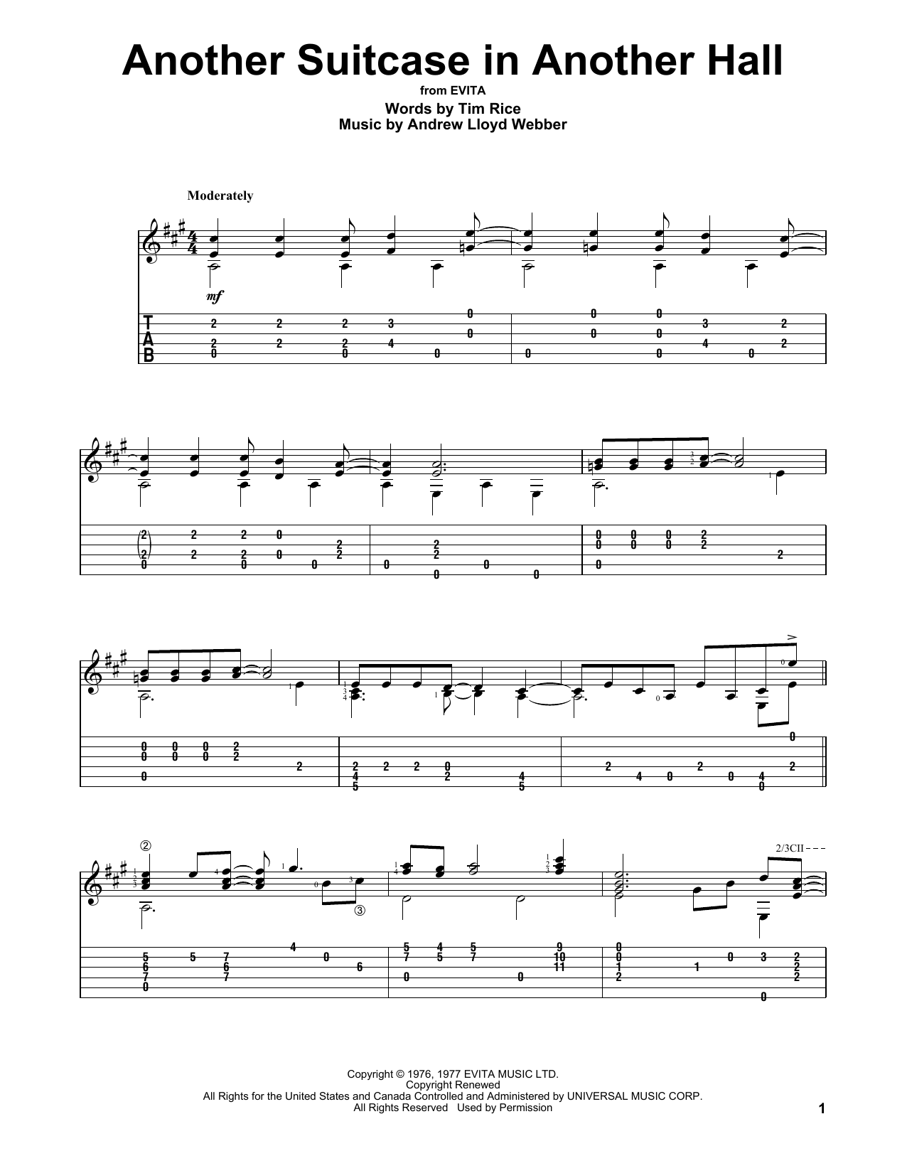 Produktbild zu: Another Suitcase In Another Hall (from Evita)