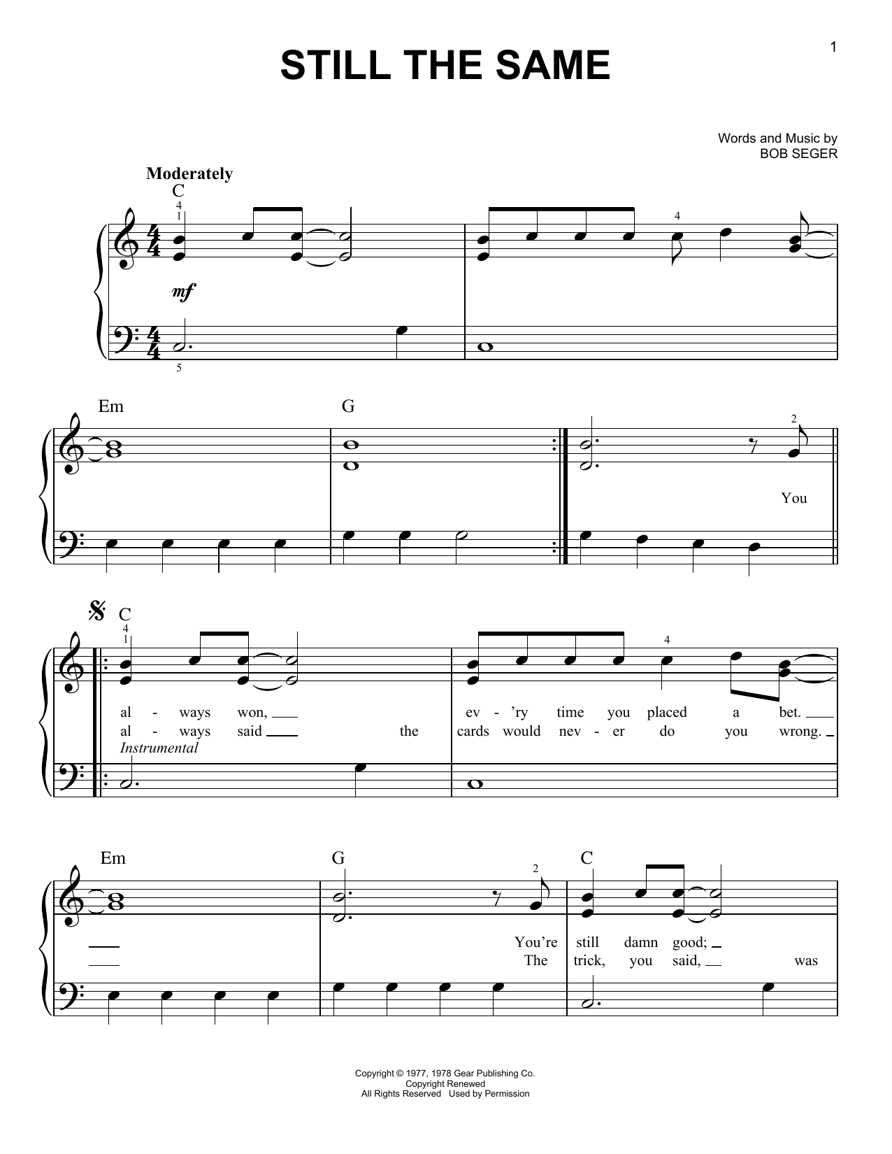 Produktgalerie: Seite 1 von 1 Still The Same, Bob Seger, Klavier