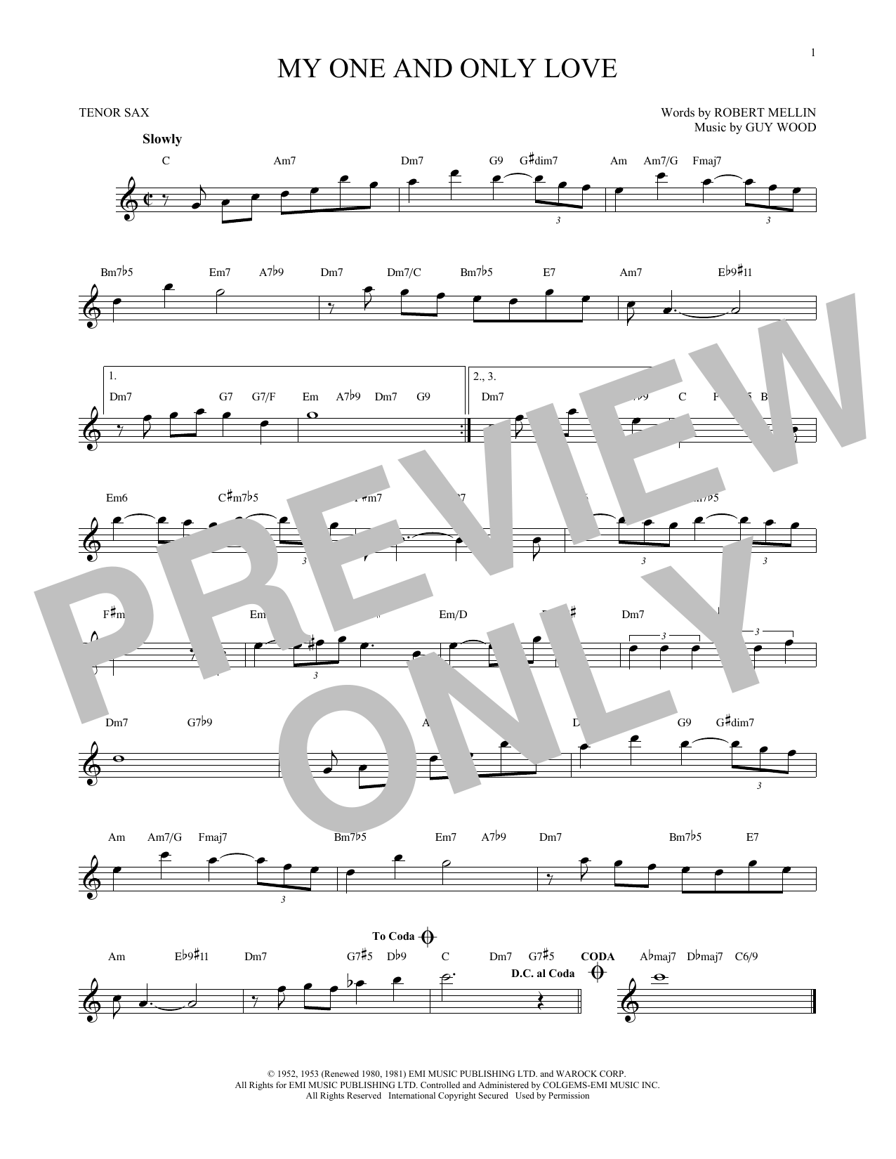 Product gallery: Page 1 of 1 My One And Only Love, Guy Wood