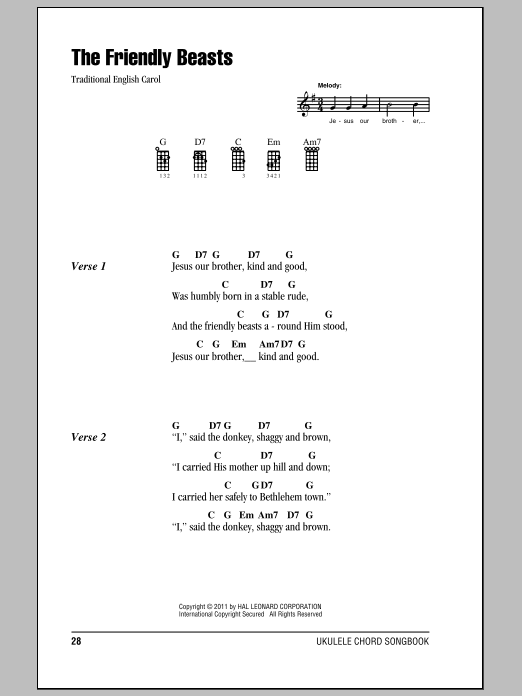 Product gallery: Page 1 of 1 The Friendly Beasts, Traditional English Carol