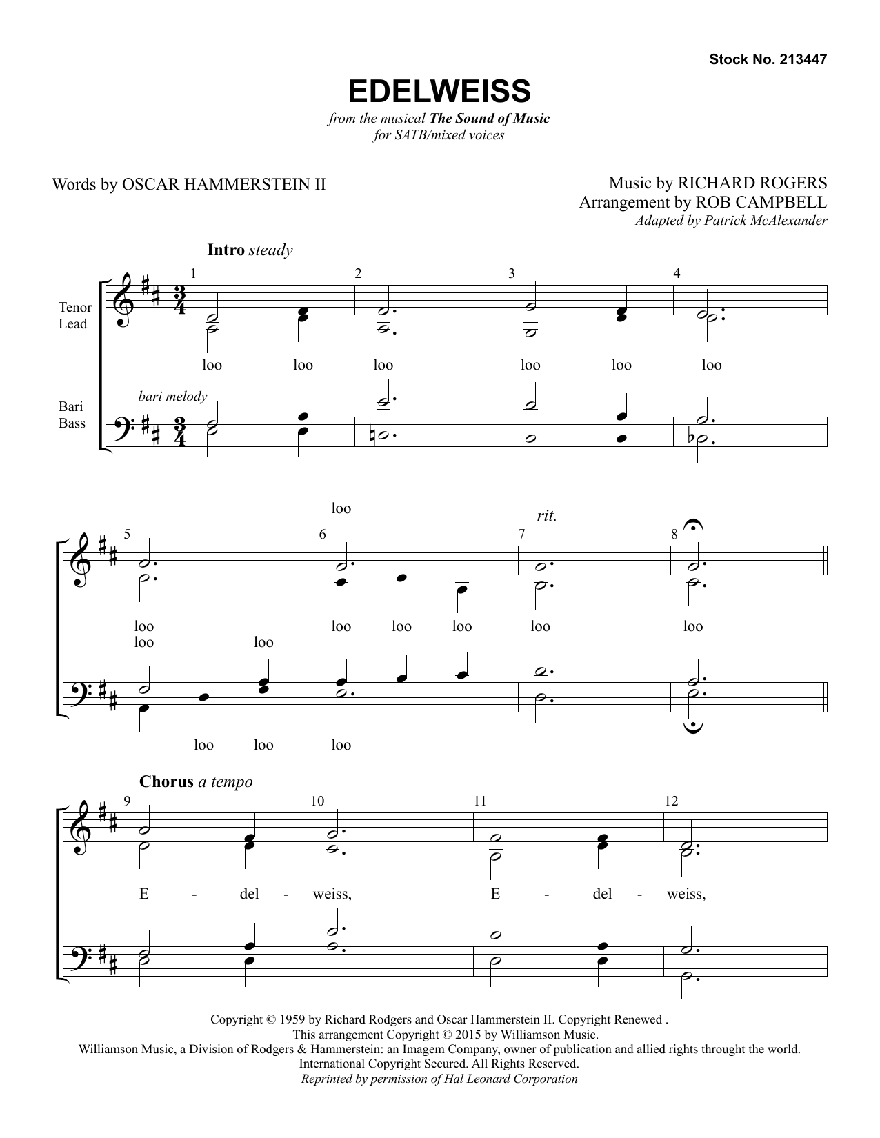 Produktbild zu: Edelweiss (from The Sound Of Music) (arr. Rob Campbell)