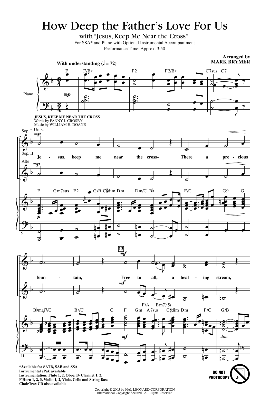 Produktgalerie: Seite 1 von 1 How Deep The Father's Love For Us (with "Jesus Keep Me Near The Cross"), Mark Brymer, Chor