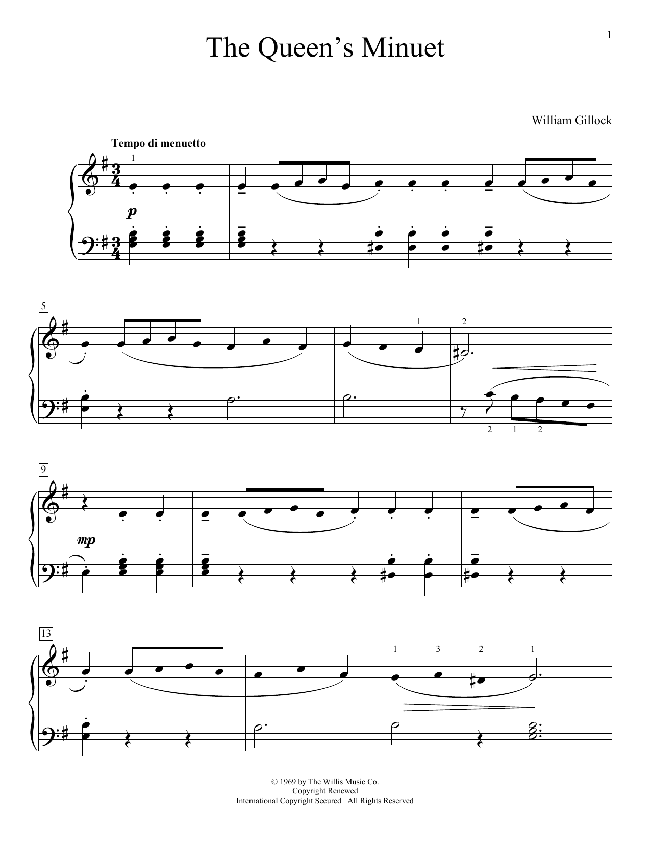 Produktgalerie: Seite 1 von 1 The Queen's Minuet, William Gillock, Klavier