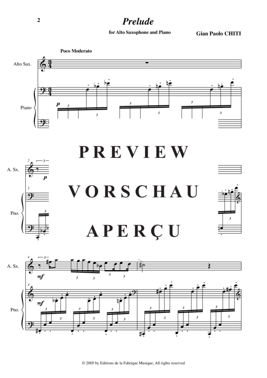 Product gallery: Page 3 of 14 Prelude , , (alto saxophone + piano)