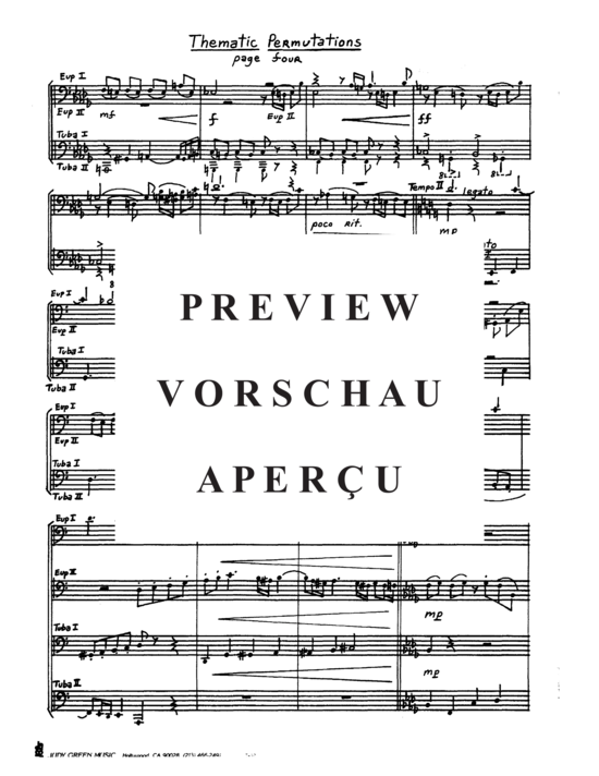 Product gallery: Page 6 of 21 Thematic Permutations , , (Tuba Quartett EETT)