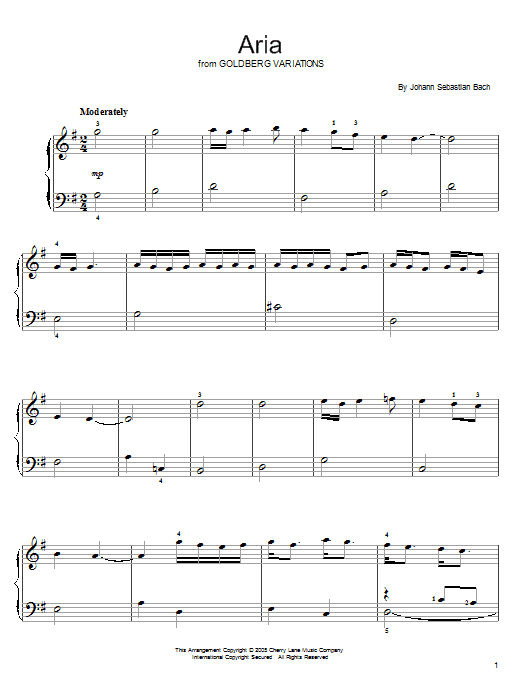 Produktgalerie: Seite 1 von 1 Aria, Johann Sebastian Bach, Klavier