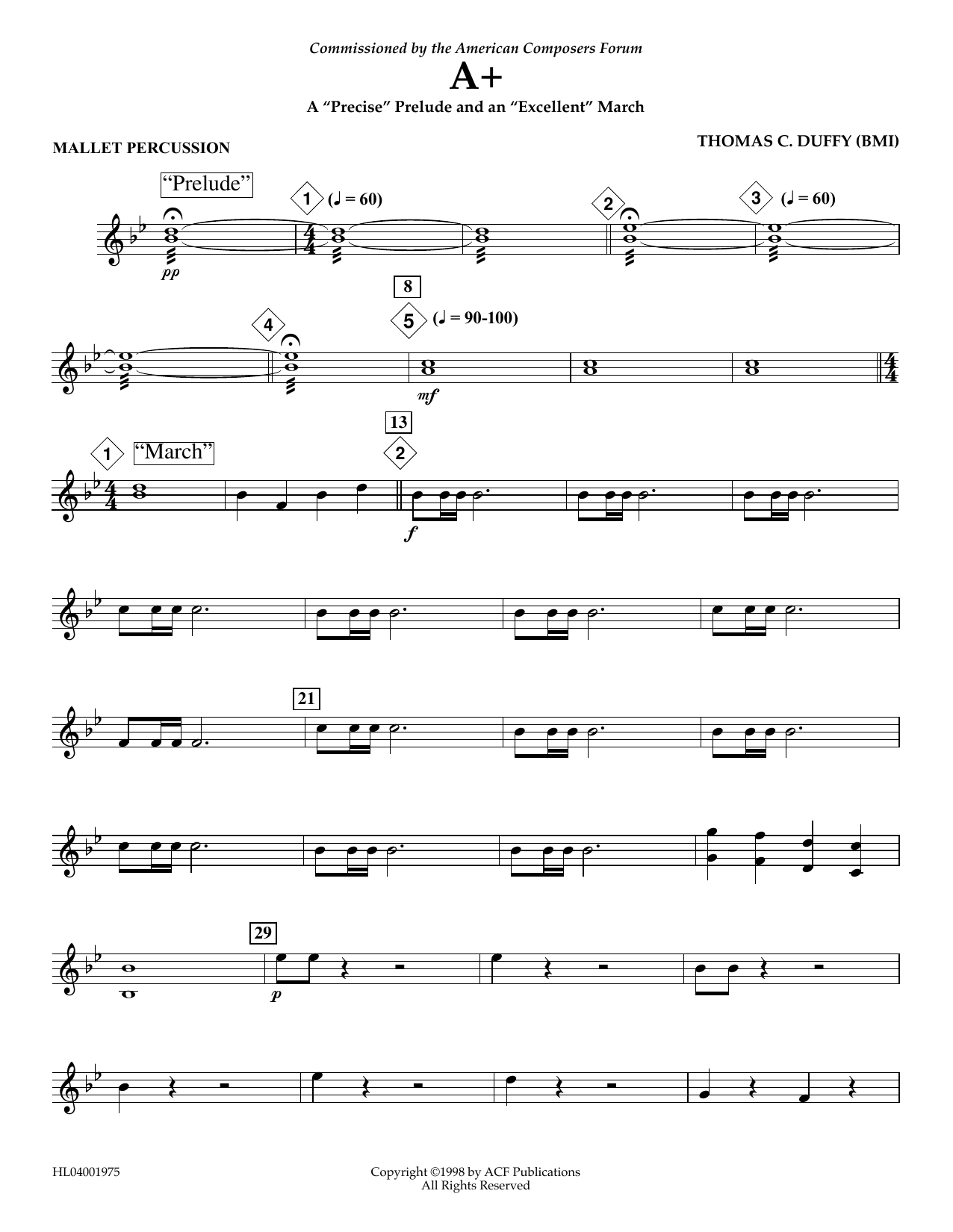 Produktgalerie: Seite 1 von 1 A+: A "Precise" Prelude and an "Excellent" March - Mallet Percussion, Thomas Duffy, Ensemble