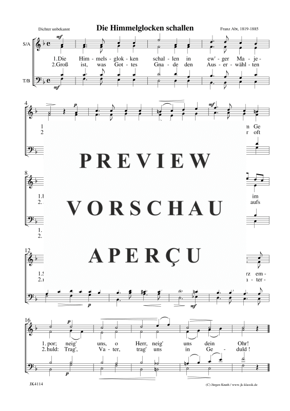 gallery: Die Himmelsglocken schallen, , Gemischter Chor