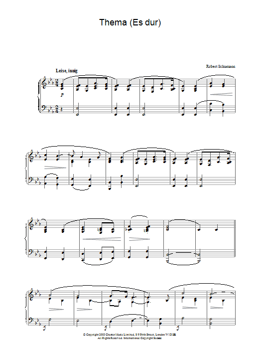 Product gallery: Page 1 of 1 Thema (Es dur), Robert Schumann