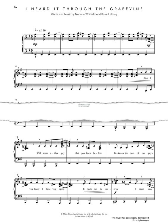 Produktgalerie: Seite 1 von 1 I Heard It Through The Grapevine, Barrett Strong, Klavier