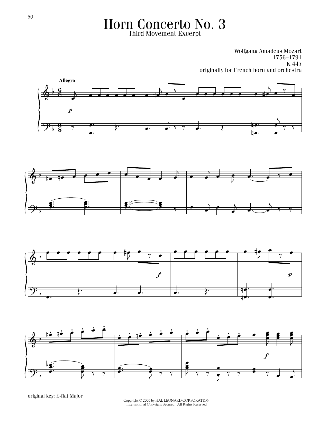 Product picture to: Horn Concerto No. 3, Third Movement Excerpt