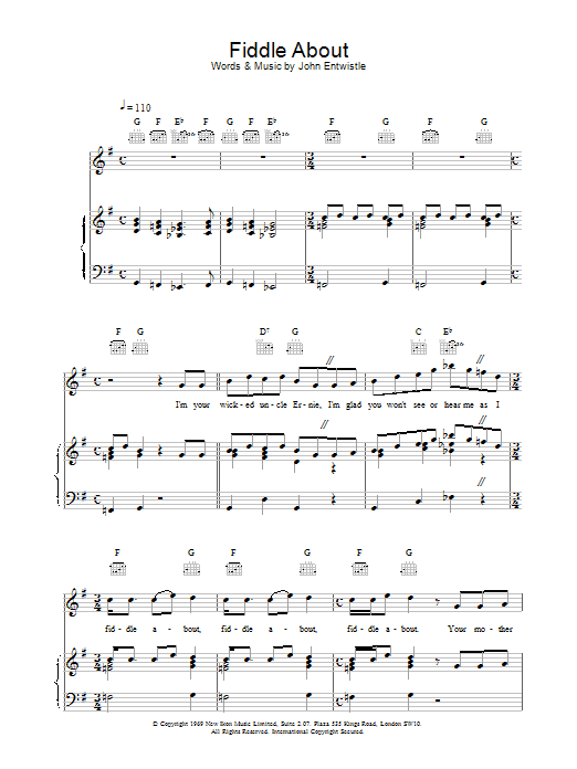 Produktgalerie: Seite 1 von 1 Fiddle About, The Who, Gesang, Gitarre, Klavier