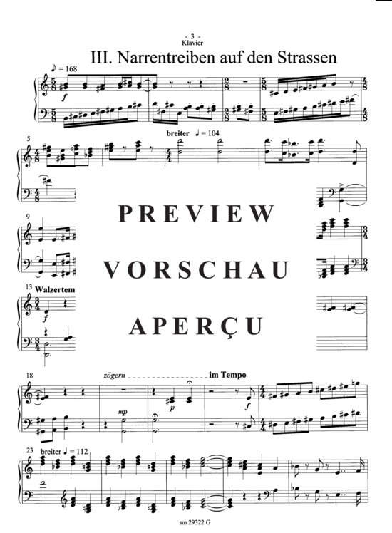 gallery: Narrenleben , , (Suite für Trompete + Ensemble) Klavier