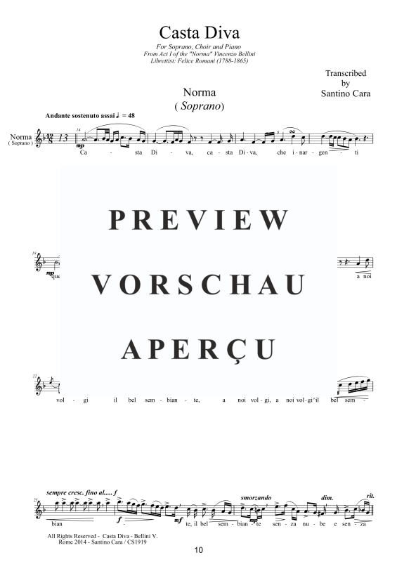Produktgalerie: Seite 11 von 11 Norma (Act1) Casta Diva, , Sopran, Chor SSTB und Klavier