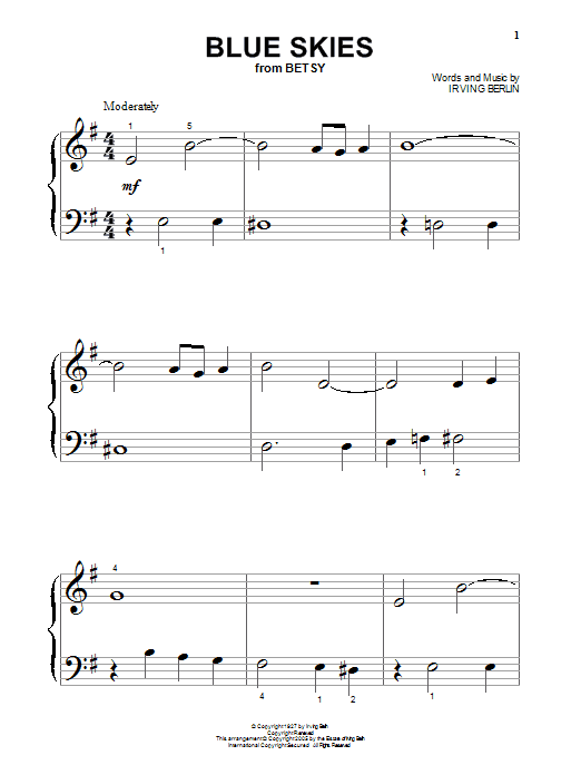 Produktgalerie: Seite 1 von 1 Blue Skies, Irving Berlin, Klavier