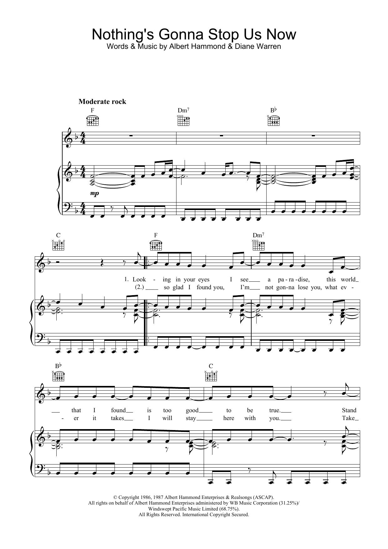 Produktgalerie: Seite 1 von 1 Nothing's Gonna Stop Us Now, Starship, Gesang, Gitarre, Klavier