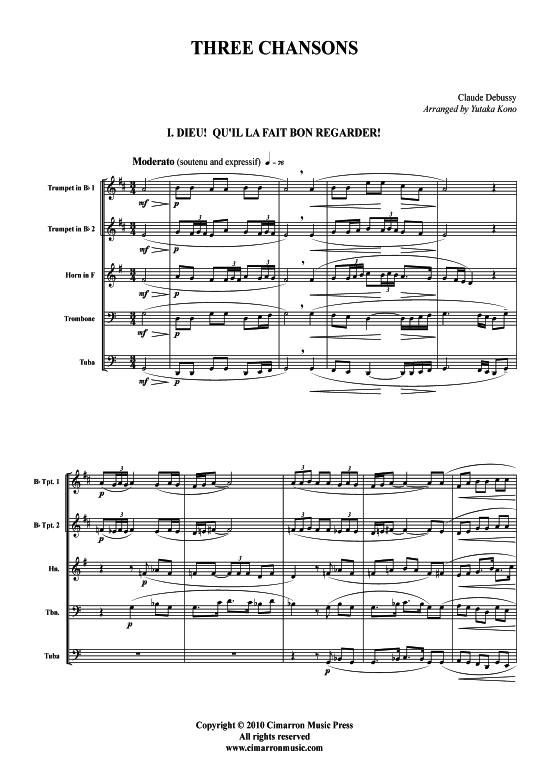 Produktbild zu: Drei Chansons Claude Debussy