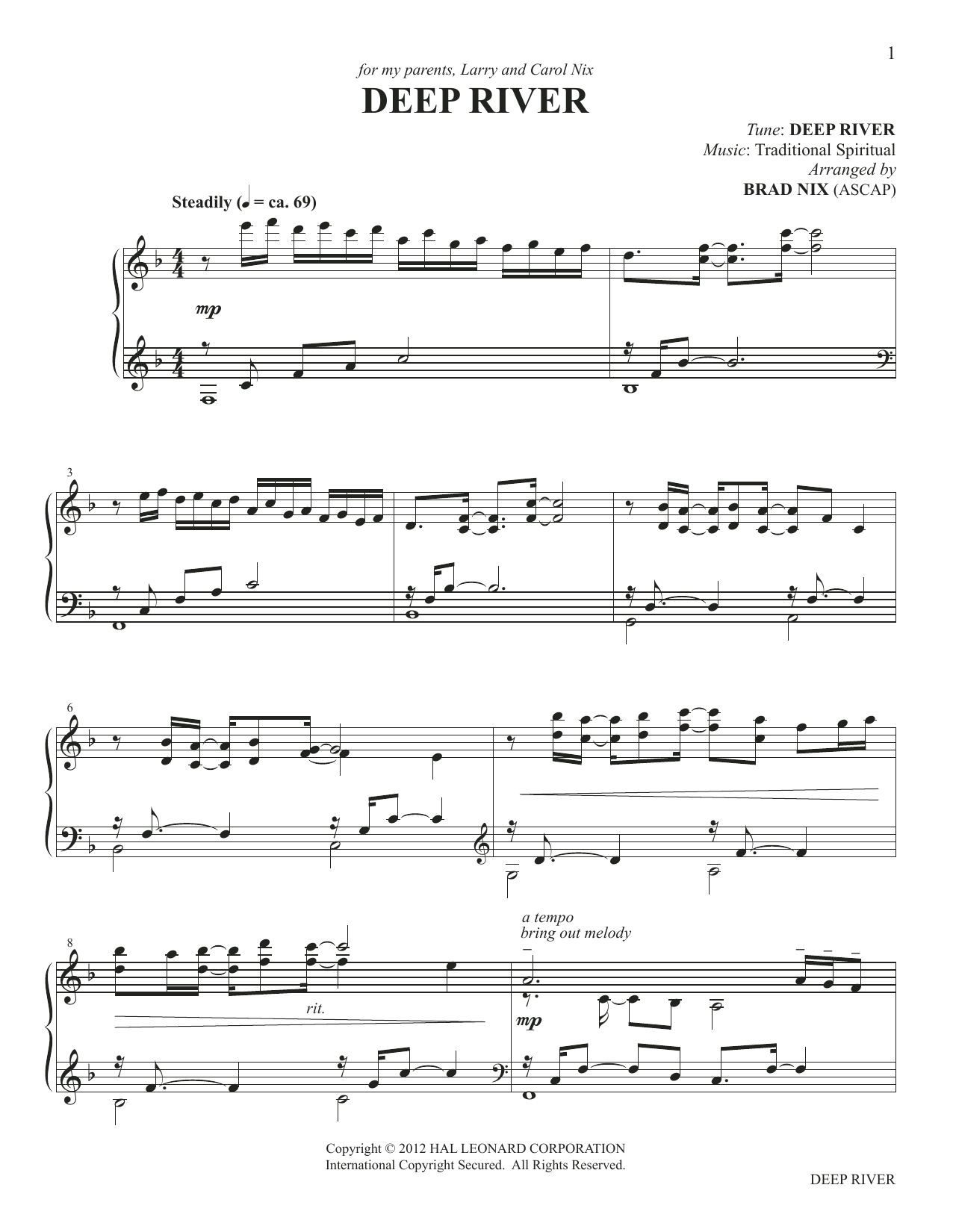Produktbild zu: Deep River (arr. Brad Nix)