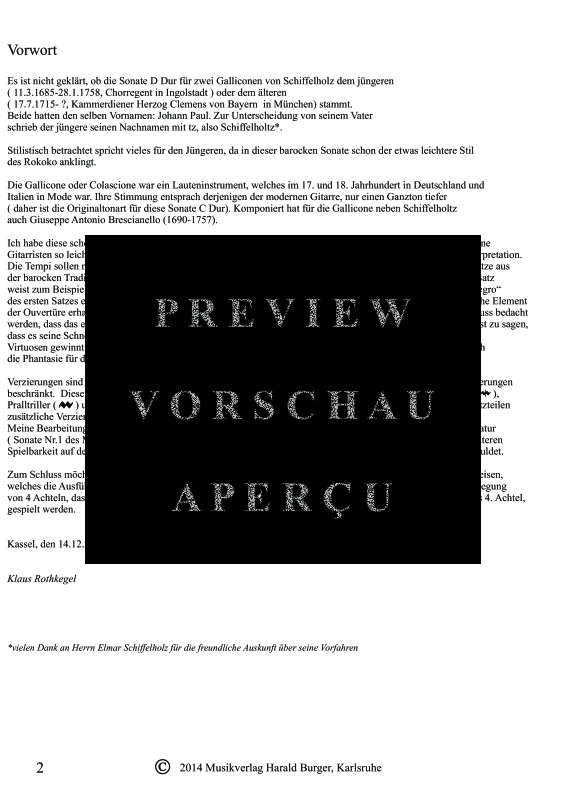 Produktgalerie: Seite 5 von 11 Sonate D Dur für zwei Galliconen, , Duo für 2 Gitarren bearbeitet