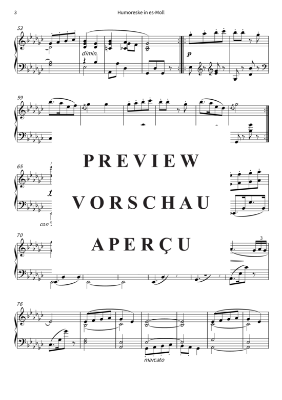 Product gallery: Page 6 of 7 Humoreske in es-Moll - op. 101 Nr. 1, Vivace , , Piano Solo