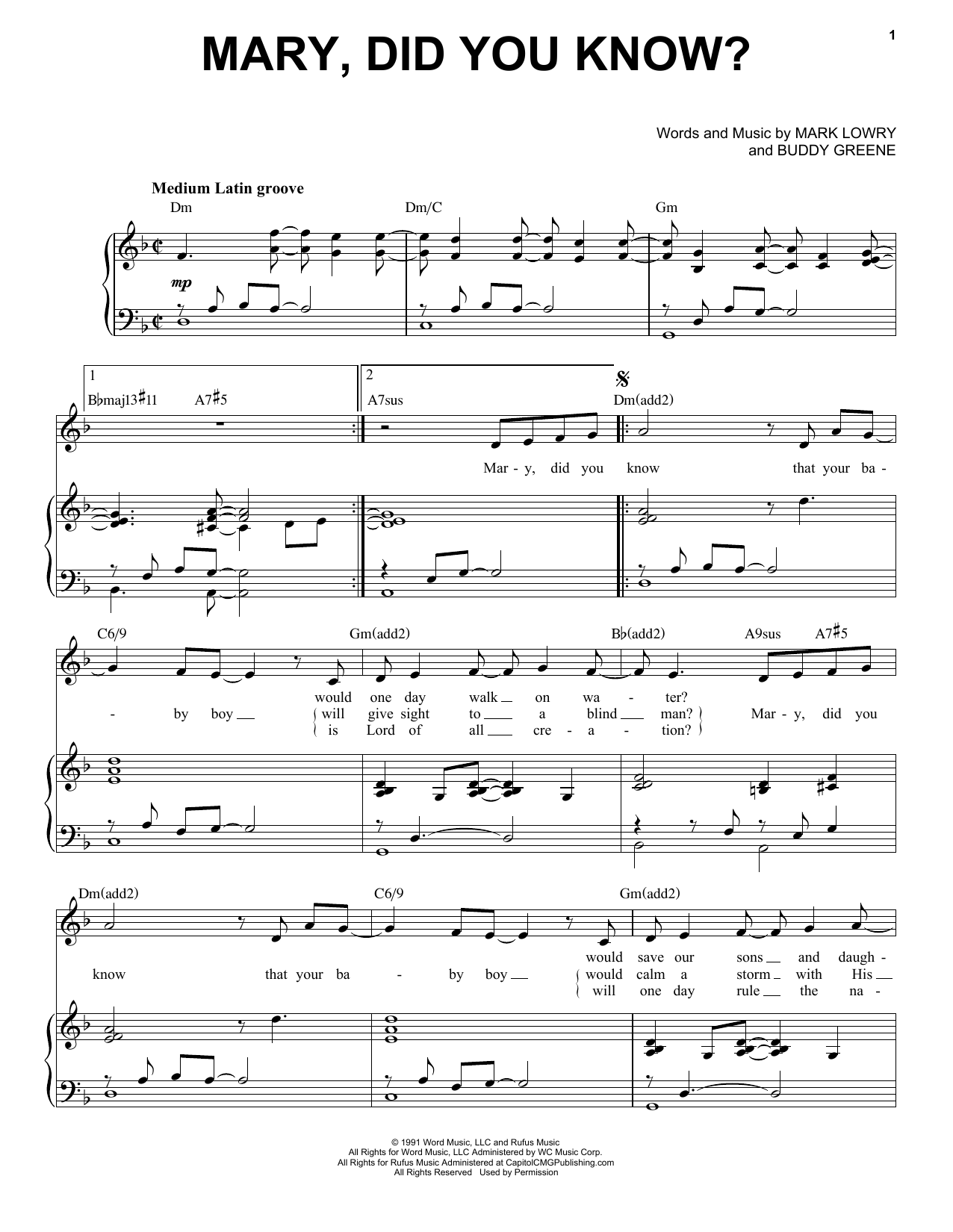 Produktgalerie: Seite 1 von 1 Mary, Did You Know? [Jazz Version] (arr. Brent Edstrom), Mark Lowry & Buddy Greene, Gesang, Klavier