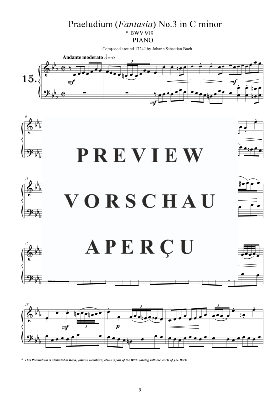 Produktgalerie: Seite 10 von 11 6 Präludien (Fantasia) BWV 917-922, , Klavier/Cembalo Solo