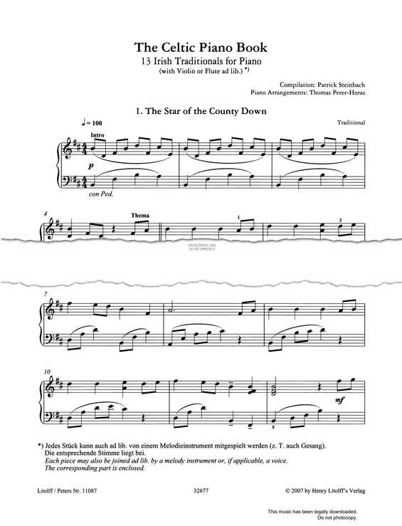 Produktgalerie: Seite 1 von 1 Star Of The County Down, Irish Traditional, Klavier