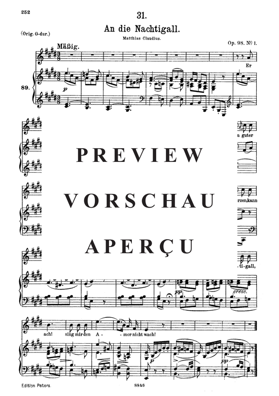 Product picture to: An die Nachtigall D.497Franz Schubert