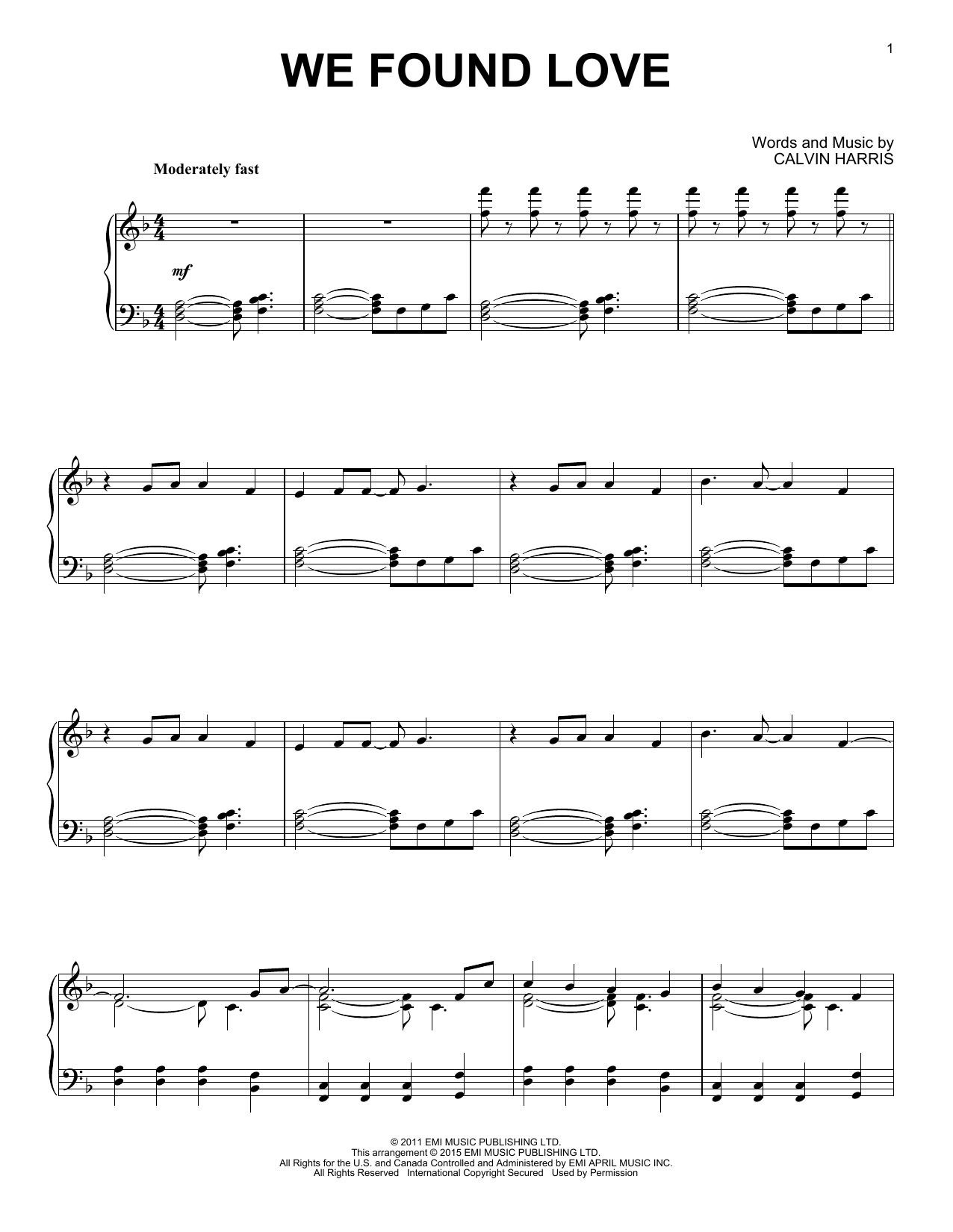 Product picture to:  We Found Love - Rihanna featuring Calvin Harris