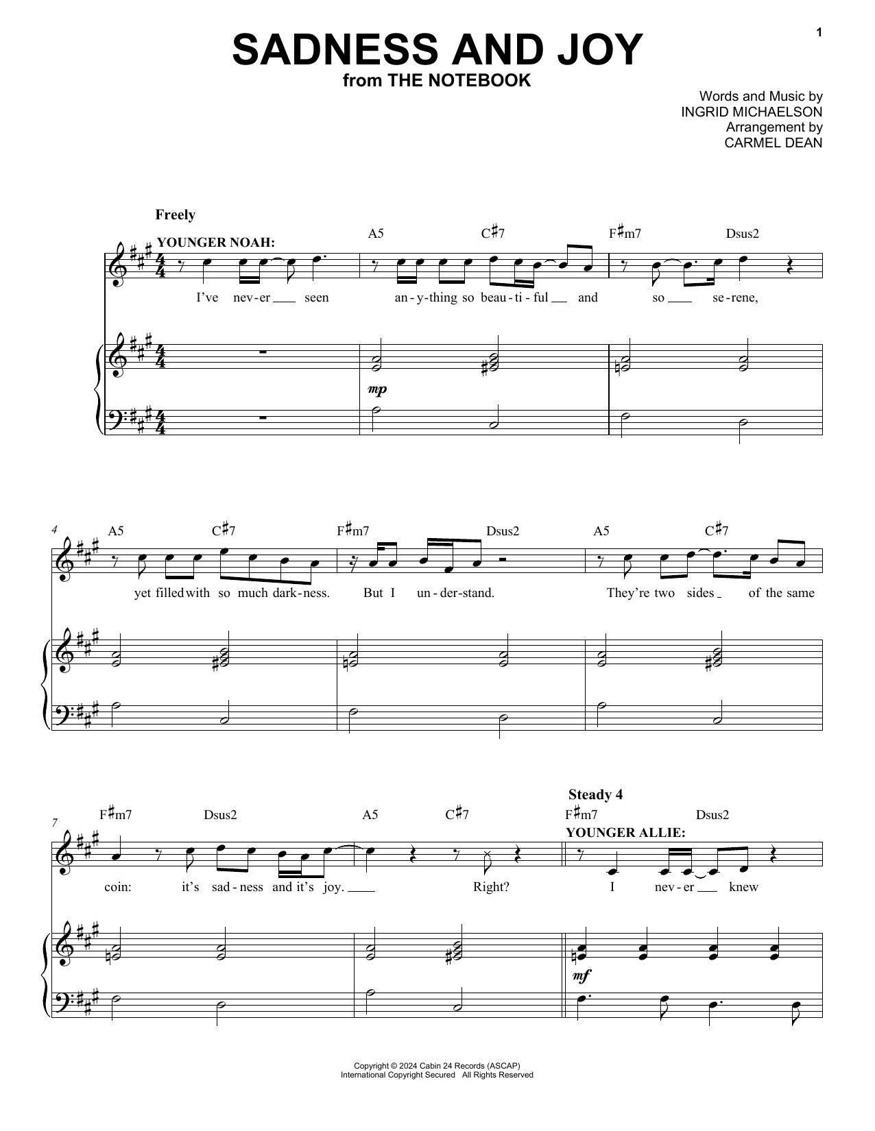 Produktbild zu: Sadness and Joy (from The Notebook)