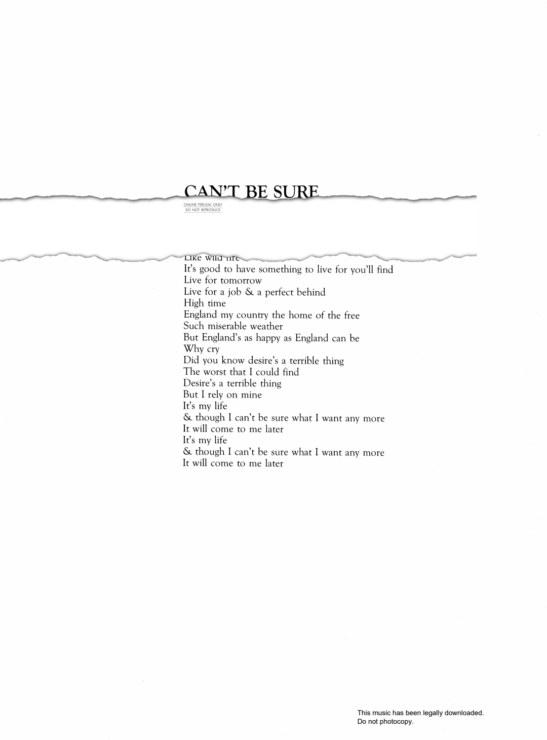 Produktgalerie: Seite 1 von 1 Can't Be Sure, The Sundays, Gesang, Gitarre, Klavier