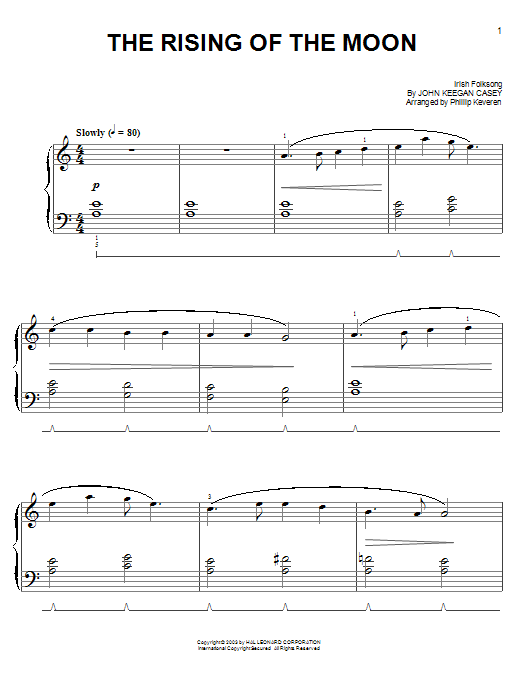 Product picture to: The Rising Of The Moon (arr. Phillip Keveren)