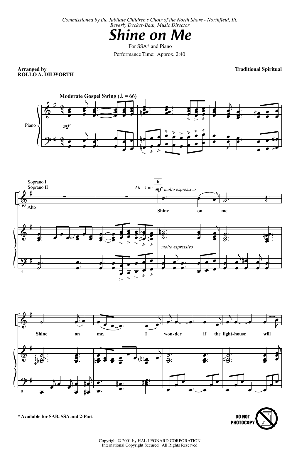 Produktgalerie: Seite 1 von 1 Shine On Me, Rollo Dilworth, Chor