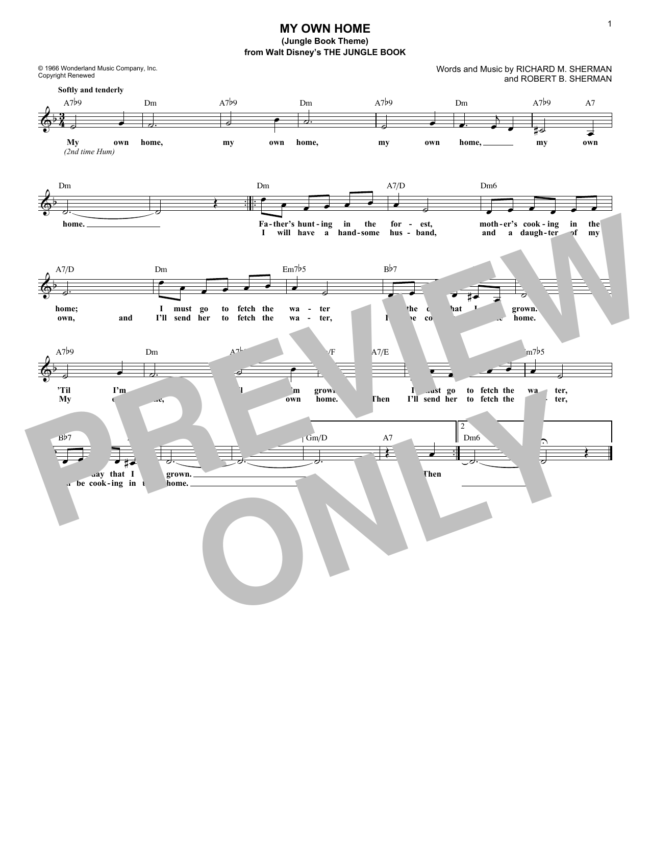 Produktbild zu: My Own Home (Jungle Book Theme)