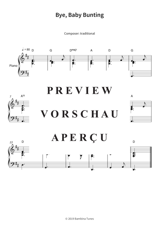 Produktgalerie: Seite 4 von 4 Bye, Baby Bunting , , Klavier Solo