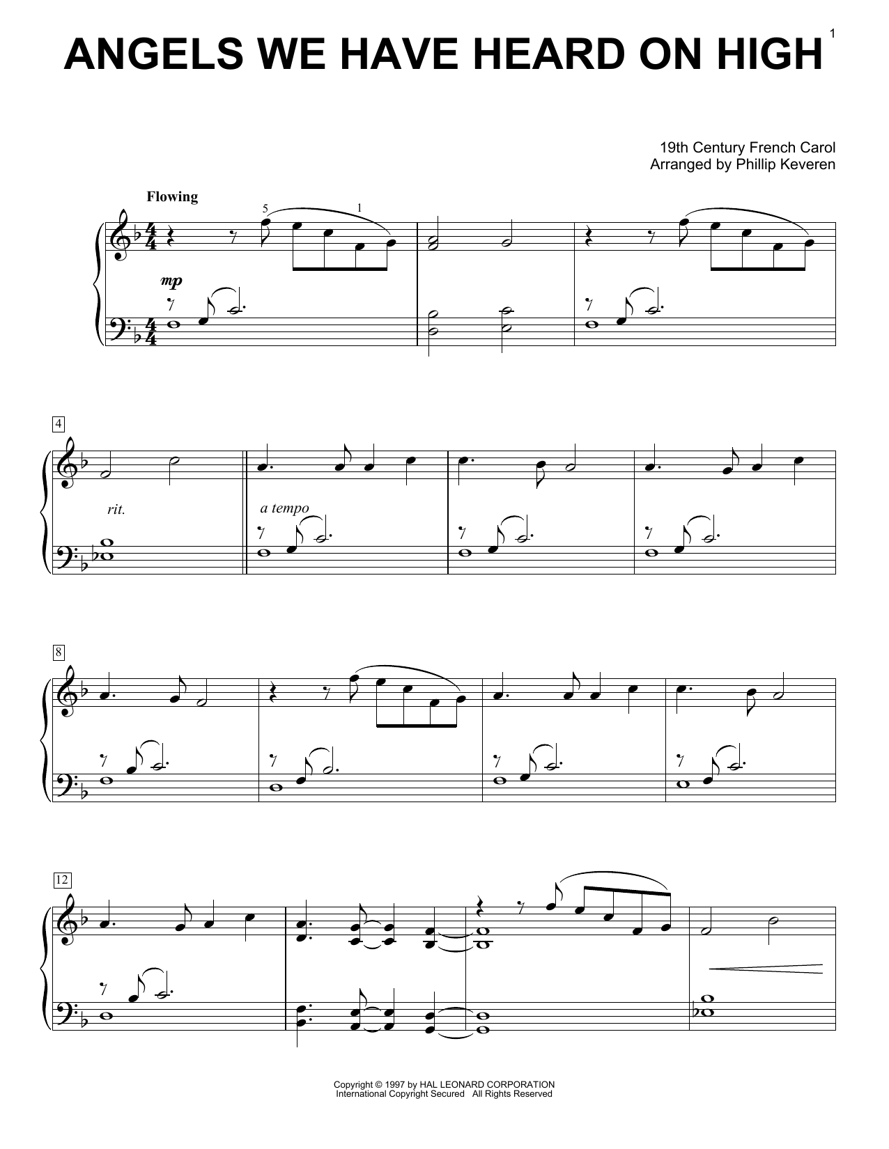 Produktgalerie: Seite 1 von 1 Angels We Have Heard On High (arr. Phillip Keveren), Traditional French Carol, Klavier