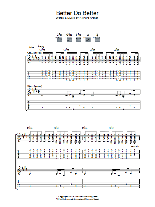 Produktgalerie: Seite 1 von 1 Better Do Better, Hard-Fi, Gitarre