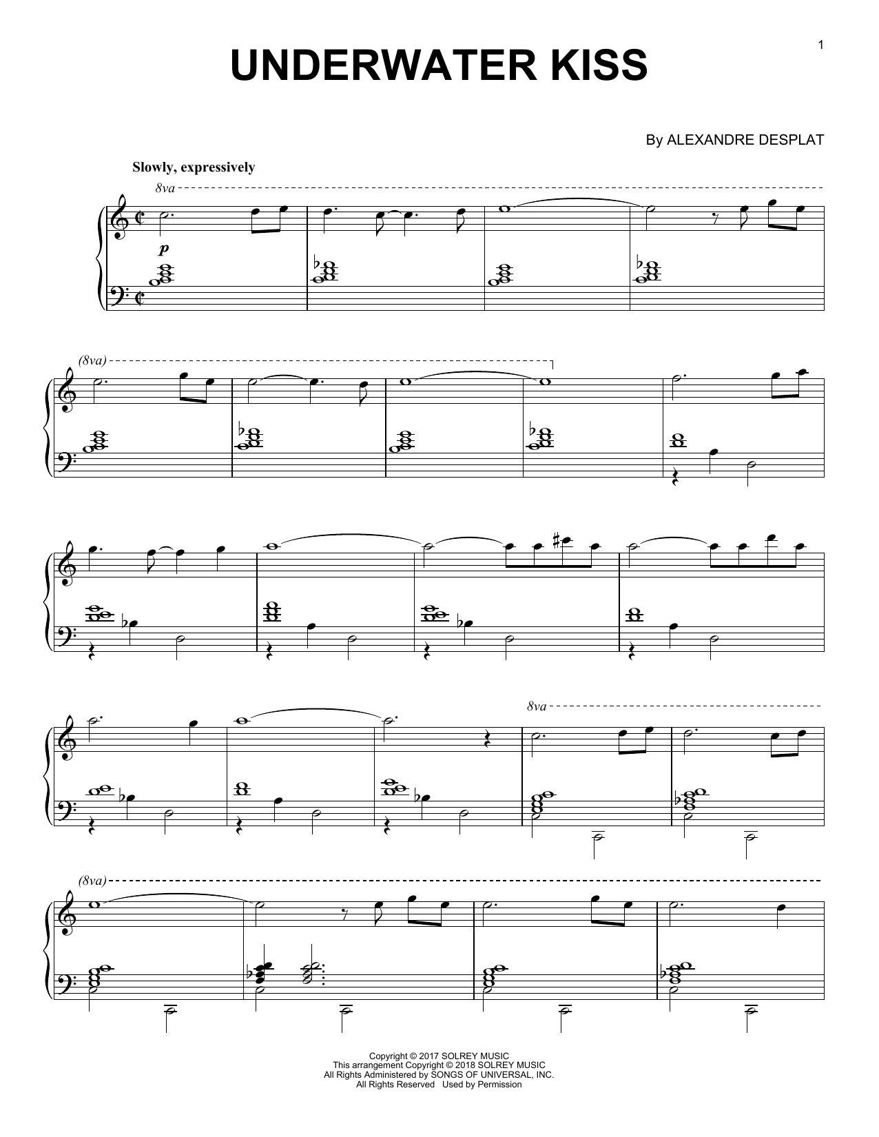 Product gallery: Page 1 of 1 Underwater Kiss, Alexandre Desplat