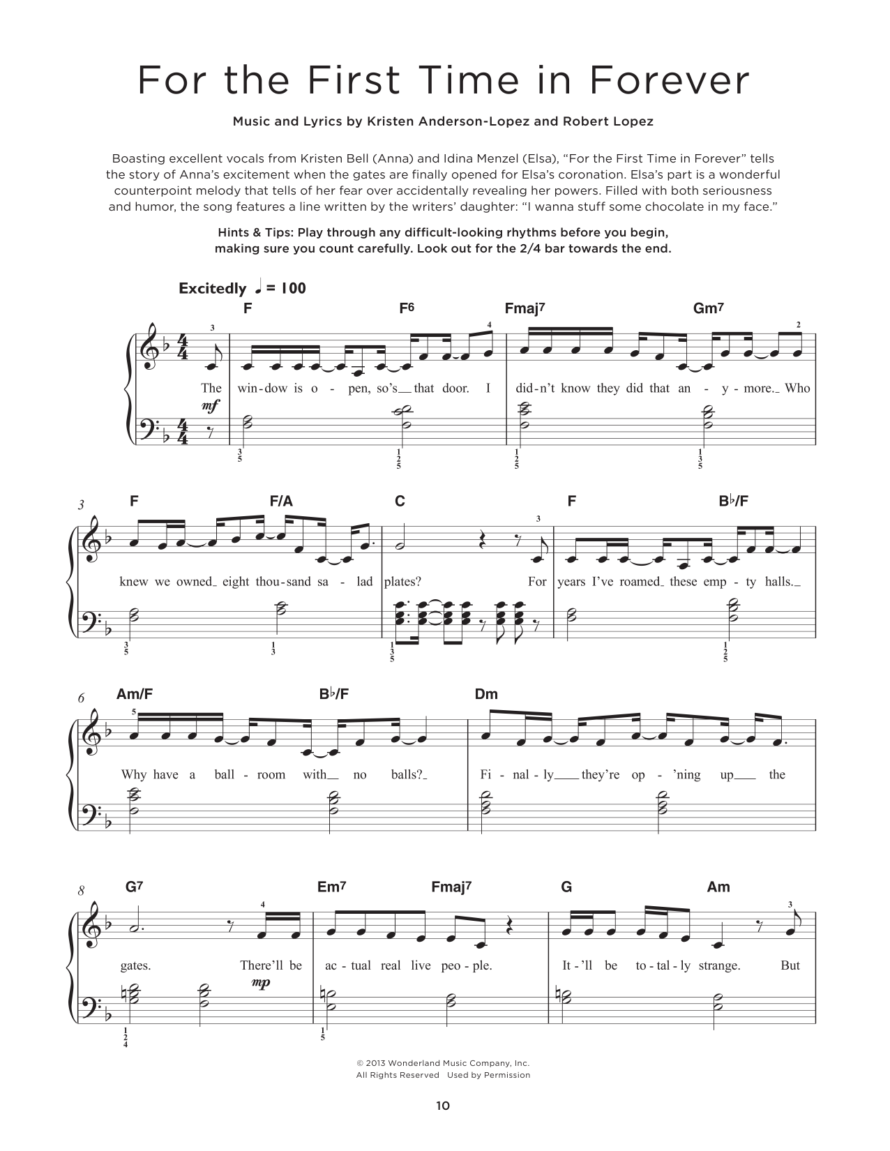 Produktbild zu: For The First Time In Forever (from Frozen)