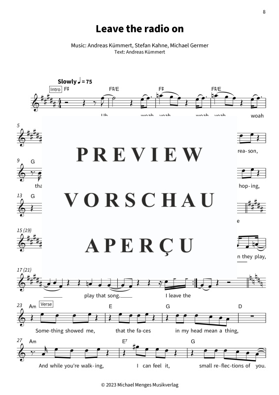 gallery: In My Bones - Leadsheets by Andreas Kümmert, Andreas Kümmert, Gesang & Akkorde - Leadsheet