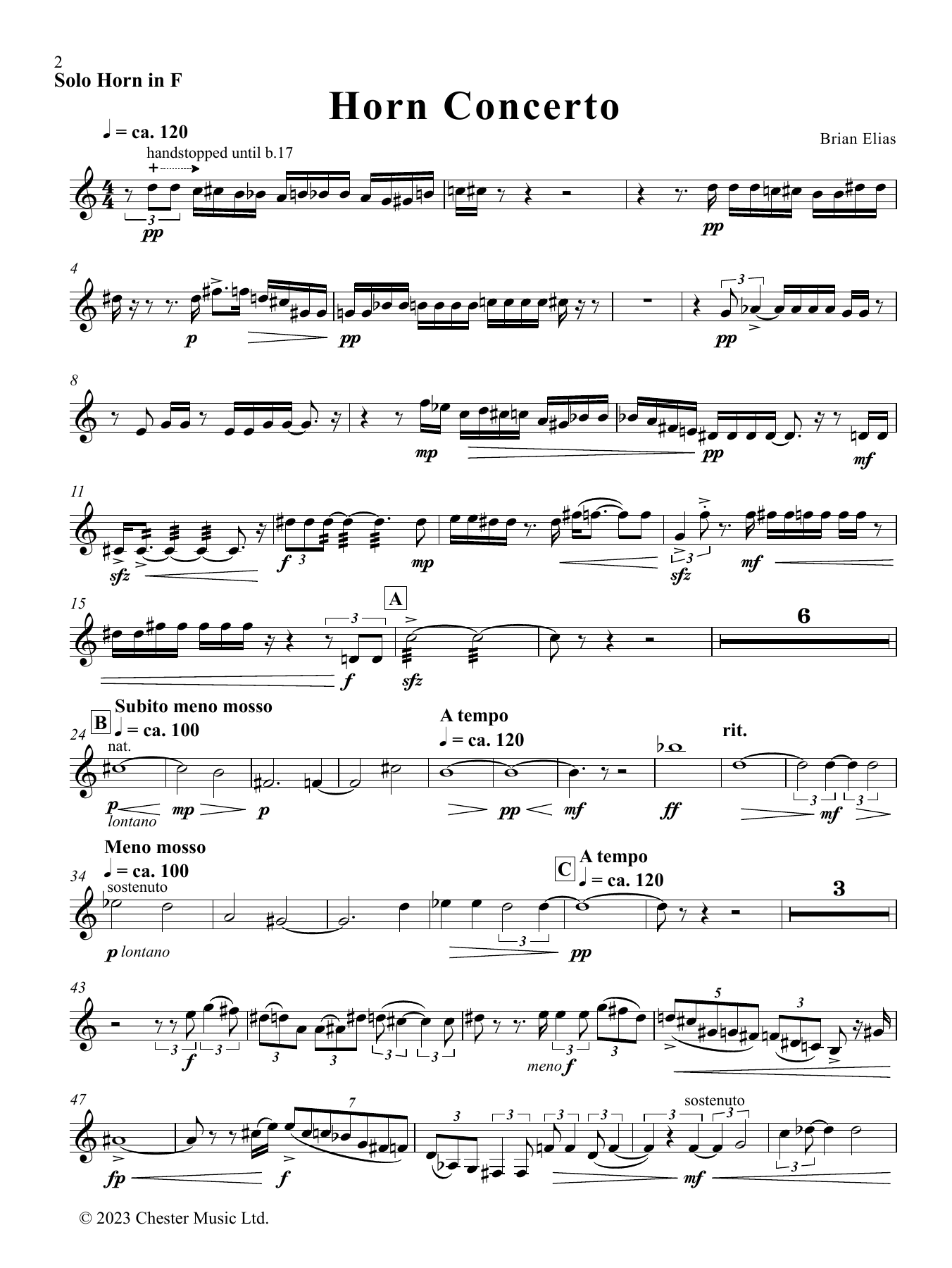 Produktgalerie: Seite 1 von 1 Horn Concerto (Solo Part), Brian Elias, Horn