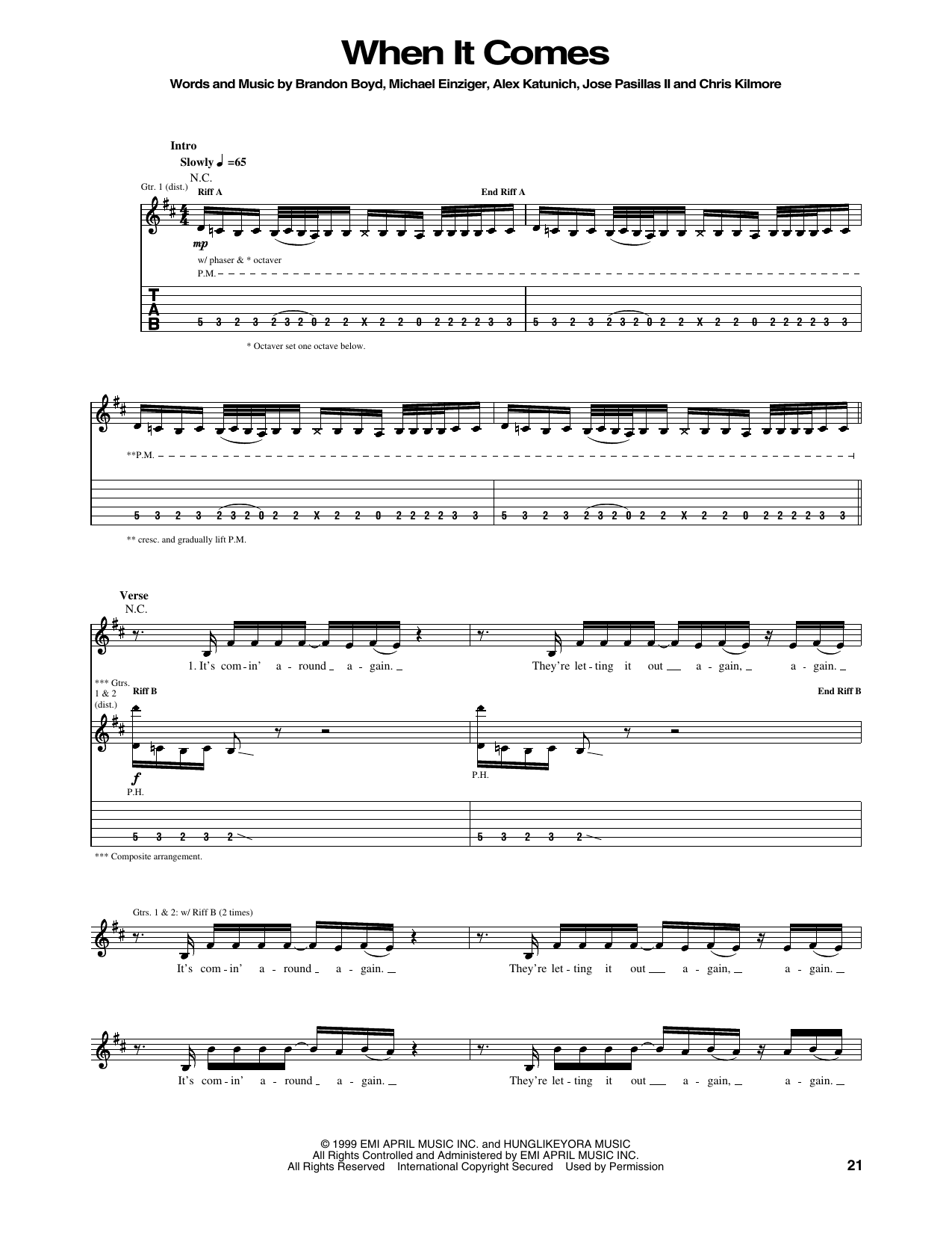 Produktgalerie: Seite 1 von 1 When It Comes, Incubus, Gitarre