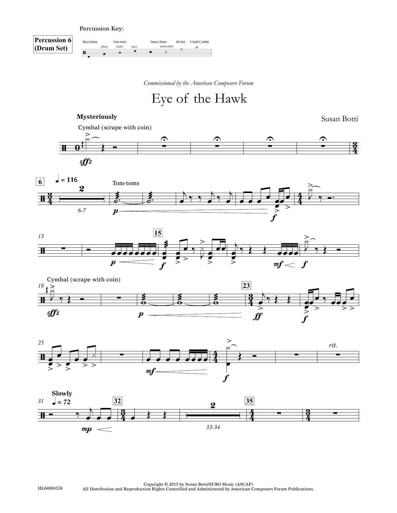 Produktgalerie: Seite 1 von 1 Eye of the Hawk - Percussion 6, Susan Botti, Ensemble