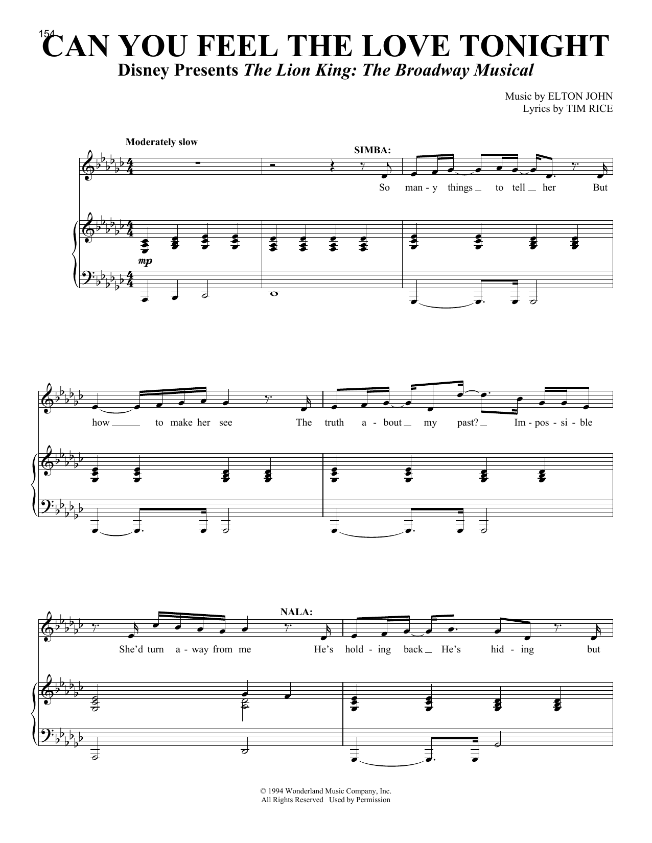 Product gallery: Page 1 of 1 Can You Feel The Love Tonight (from The Lion King), Elton John