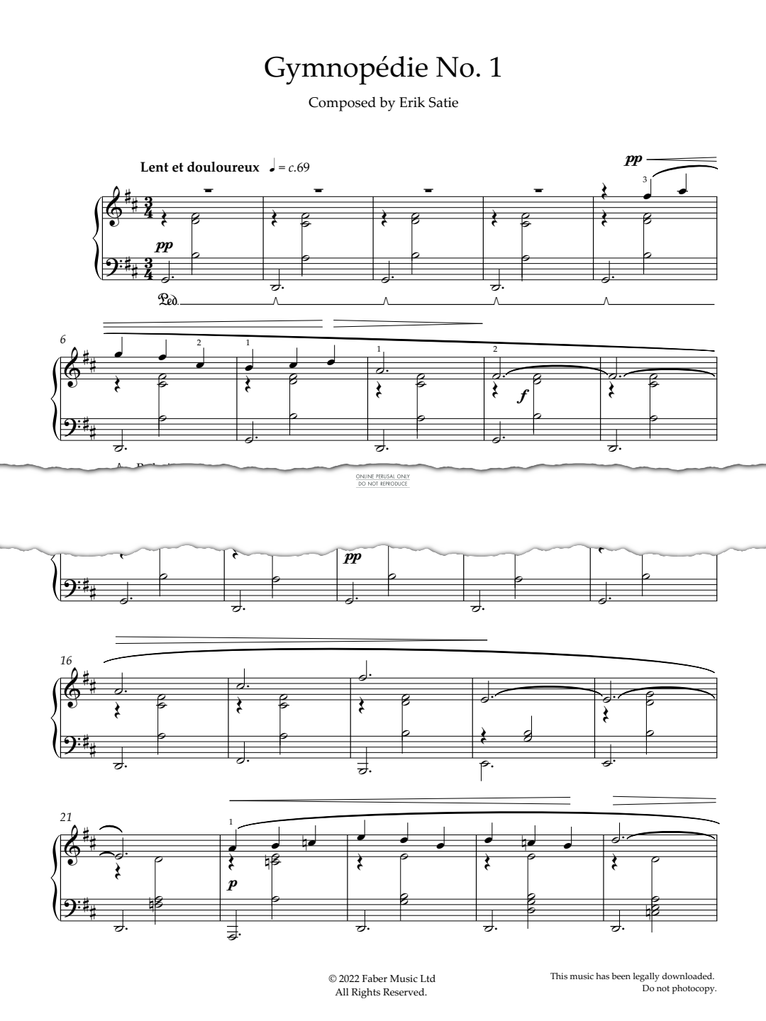 Produktbild zu: Gymnopédie No. 1
