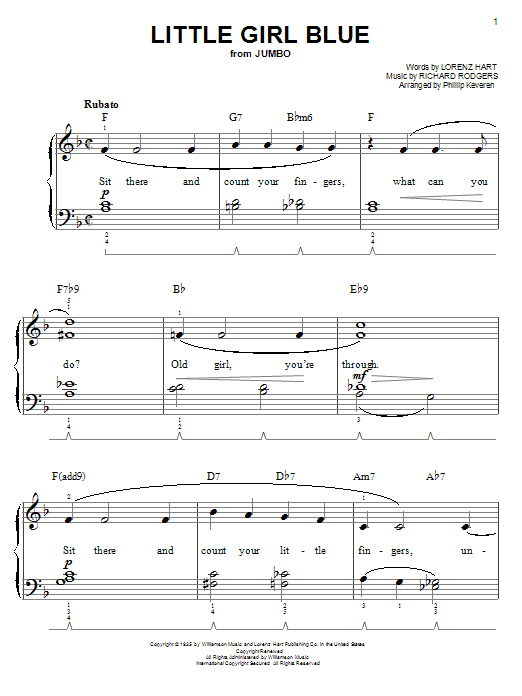 Product picture to: Little Girl Blue (arr. Phillip Keveren)