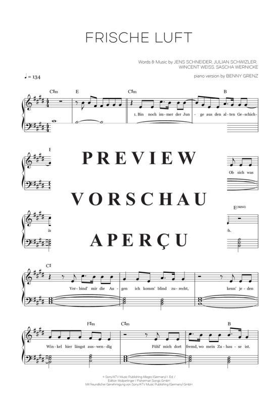 gallery: Frische Luft , Wincent Weiss, (Klavier Solo)