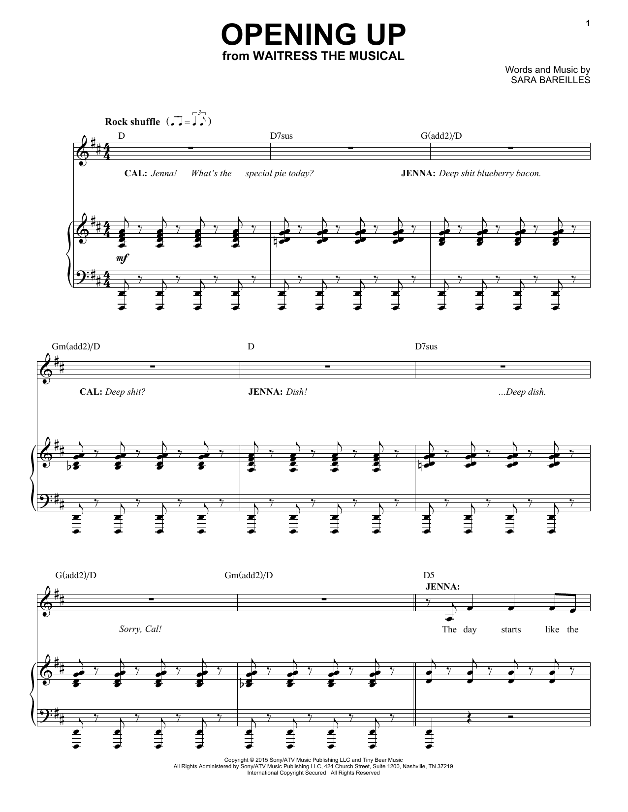 Produktbild zu: Opening Up (from Waitress The Musical)