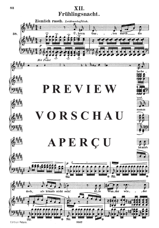 Product gallery: Page 2 of 3 Frühlingsnacht, Op.39 No.12, , High Voice and Piano
